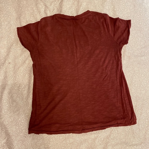 Lucky Brand Distressed Tee w/Embroidered Flowers - Picture 5 of 7